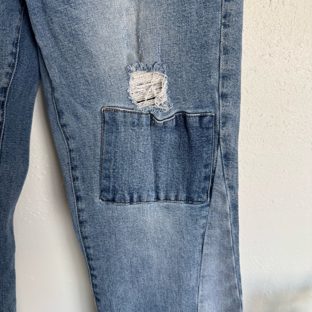 Dear John Flare Patchwork Distressed Blue Jeans s… - image 4